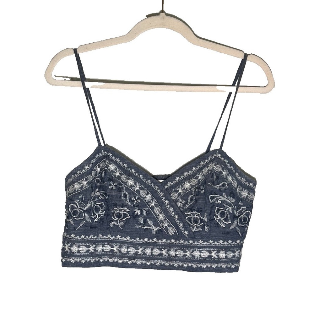 Colorful Floral Embroidered Tank Top M‎ Boho Indie Festival Euro Striped Summer
